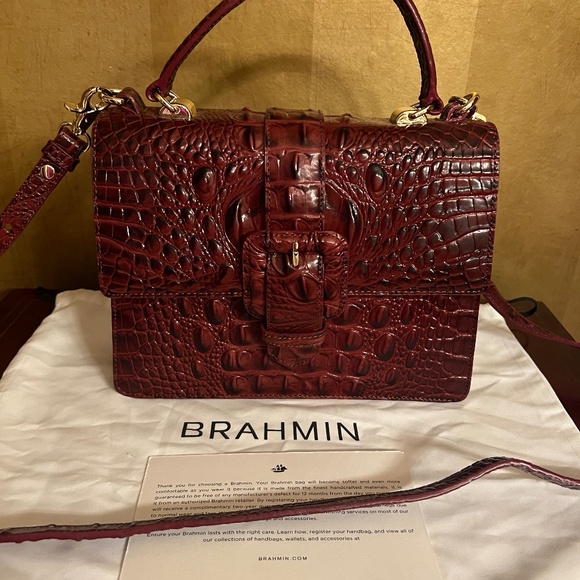Brahmin Mini Francine Embossed Leather Satchel - Picture 1 of 5